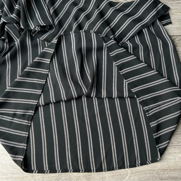 Halogen Pin Stripe One Shoulder Chiffon Blouse - Picture 11 of 14